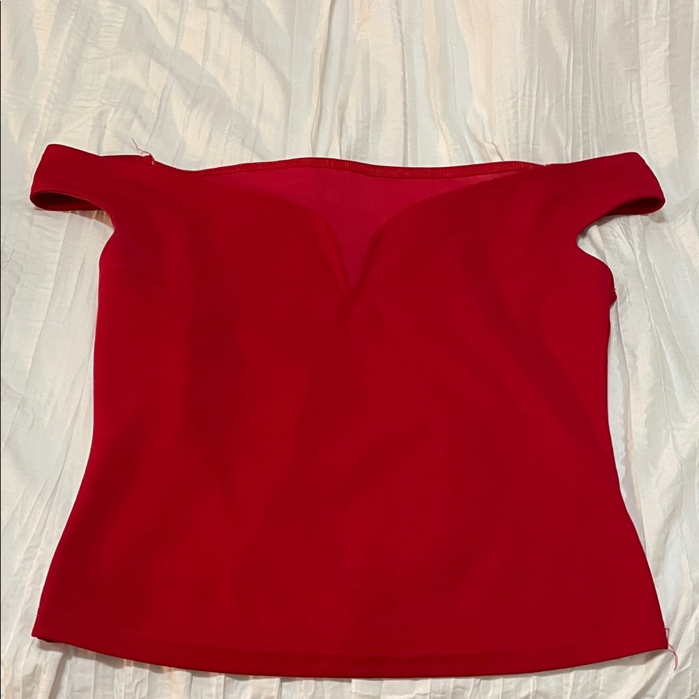 SHEIN Red Off-Shoulder Blouse